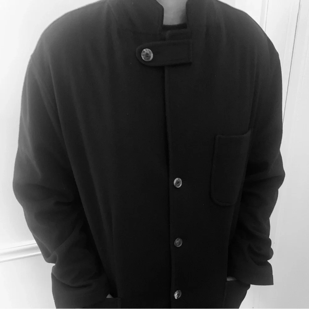 LUCIANO BARBERA Wool Single Breasted Coat, Black